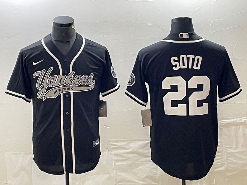 Men New York Yankees #22 Soto Blue Nike Game MLB Jersey style 3
